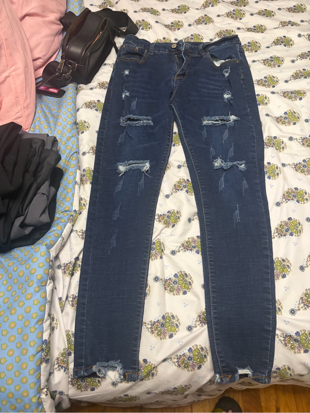 KanCan Dark Blue Distressed Skinny Jeans